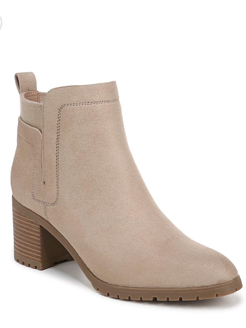 NWOB Life Stride Maggie Block Heel Ankle Boots in Dover Tan Size 9.5W